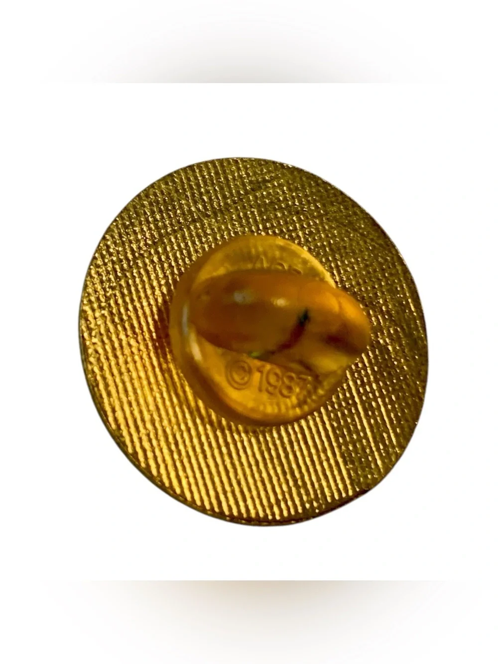 VTG 1980s Corvette Crossed Flags Sunburst Enamel Lapel Hat Pin Tie Tac